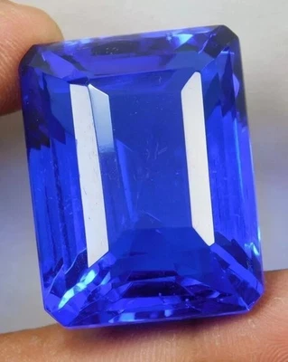 Large Blue Tanzanite 1002 Ct Emerald Faceted Cut Loose Gemstone Gift for Women - Image 1 of 4