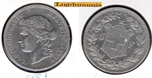Svizzera 5 Franchi 1888 Bern Argento Molto Buona Ttb Raro 25000 Copie - Helvetia - Foto 1 di 1