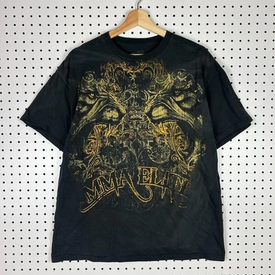 Camiseta MMA Elite Negra Gótica Mediana Grunge Patinador De Colección Gráfico Dorado Y2K  Foto 1 de 4
