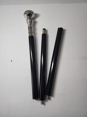 Retrone Vintage Silver Brass Handle Antique Cane Wooden Walking Stick 36" - Image 1 of 4