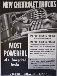 1941 Vintage Chevrolet trucks print ad. Most powerful - Picture 1 of 1