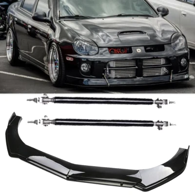 Front Bumper Lip Splitter Spoiler +Strut Rods Bar Rods For Dodge Neon SRT4 Foto 1 de 4