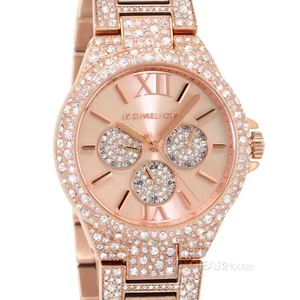 Michael Kors Oversized Camille Pave Crystal Glitz Watch, Rose Gold Multifunction - Picture 1 of 8