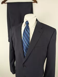 Jos A Bank Wool Suit Mens 46L Jacket 42x30+3 Pants Navy Blue Traditional Fit - Picture 1 of 24