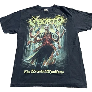 Vtg 2014 Aborted The Necrotic Manifesto Death Metal Band AAA Alstyle T-Shirt M - Picture 1 of 8