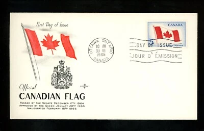 Postal History FDC #429A Canada flag 1965 - Image 1 of 2
