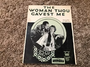Partitura musical vintage de 1919 de The Woman Thou Gavest Me - Imagen 1 de 3