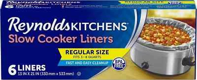 Slow Cooker Liners Kitchen Chef Recipes Crock Pot Cook Liner Bags BPA Free 13x21 - Image 1 of 3