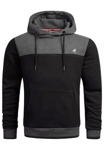Herren Sweatshirt Kapuzenpullover Kapuze Hoodie Sweater Grau-Schwarz S P30 R20-C - Bild 1 von 9