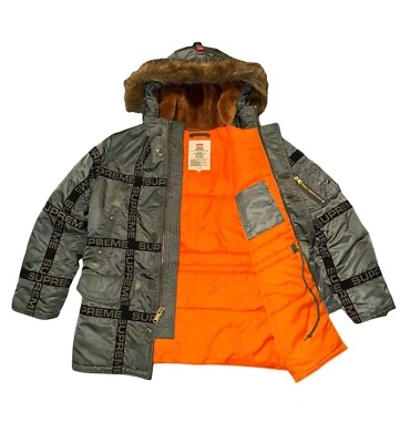 Supreme Logo Tape N-3B Parka Color Olive - Image 1 of 4