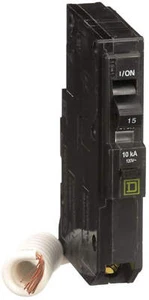 QO115EPD - Square D Plug-In 120/240V 15A 1 pole circuit breaker 10kA@120V - Picture 1 of 3