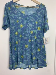 LuLaRoe women's shirt Perfect T Sz S blue/yellow/green--NWT Bb21 - Picture 1 of 6
