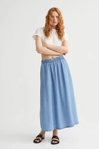 H&M Long Denim Tencel Skirt, size 16, NWT - Picture 1 of 7
