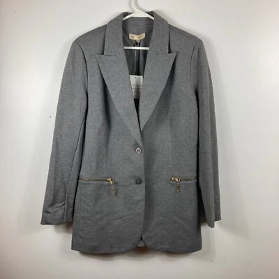 Womens DG2 Diane Gilman Ponte Knit Gray Boyfriend Lined Blazer Jacket M NWT - Image 1 of 4
