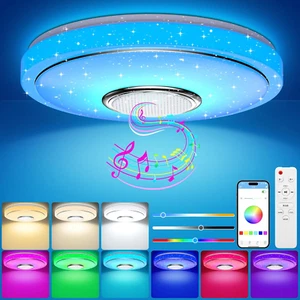 48W Plafoniera LED Soffitto Dimmerabile Ø30CM Lampada Da Soffitto RGB Con Altopa - Foto 1 di 12