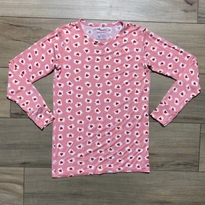 Posh Peanut Girls Conversation Hearts Pajama Top Size 12Y Pink EUC - Picture 1 of 7