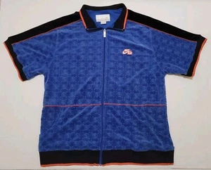 Vintage Nike Air Shirt Kurzarm Full Zip Shooting Herren Blau Größe XL Wildleder - Bild 1 von 10