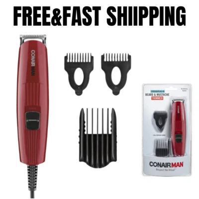 Recortadora de barba y bigote enchufable con cable Conairman para hombre con 3 peines multiusos Foto 1 de 4