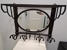 FORGED IRON COAT RACK/HAT RACK with mirror