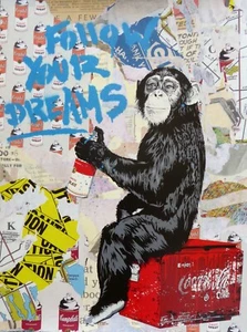 MR BRAINWASH Everyday Life Iconic Dreams Unique Mixed media Orig HAND SIGNED - Picture 1 of 4