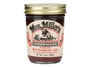 Mrs. Miller's No Sugar Seedless Red Raspberry Jam (3) 8 oz Jars Free Shipping - Picture 1 of 1