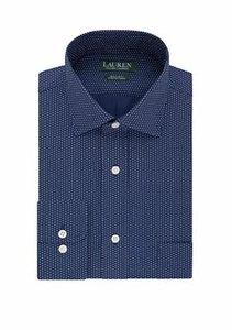 Lauren Ralph Lauren Men's Ultraflex Regular Fit Printed Dress Shirt Navy Dot - Picture 1 of 1