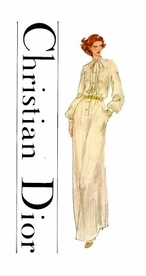 Vogue 1734 Pattern Christian Dior 10 Dress Trench Coat Evening Paris Designer - Image 1 of 4