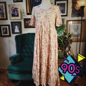 Vintage 90s DIVINE SARAH Floral Maxi Dress - Picture 1 of 8