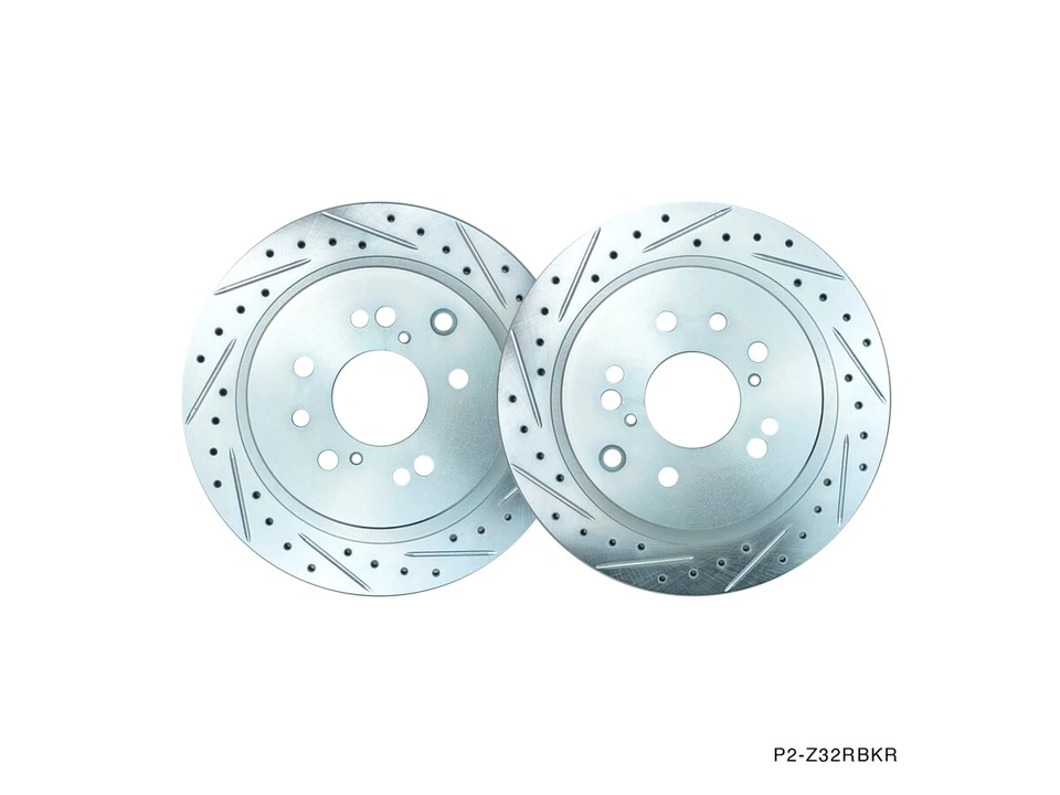 P2M Zinc Coated Z32 300ZX Conversion Rear Brake Rotors For Nissan 240SX S13 S14 - Image 1 of 1
