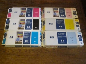 SET 6 HP 83 PRINTHEAD & CLEANER DESIGNJET 5500 C4960A NEW UV CMYK LC LM OEM - Afbeelding 1 van 10