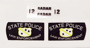 Hot Wheels Redline OLDS 442 POLICE CAR DOOR/FENDER STICKERS ON CRYSTAL CLEAR - Picture 1 of 1