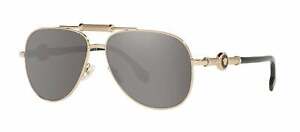 Versace Sunglasses VE2236 12526G 59mm Pale Gold / Light Grey Mirror Silver Lens