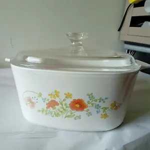 Corning Ware Vintage Wildflower Poppy A-3-B 3L Kasserolle mit Pyrex Deckel A9C - Bild 1 von 8