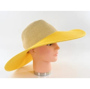 August Hat Company Yellow Brim Summer Floppy Hat #HT115 - Picture 1 of 3