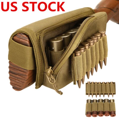 US Tactical Buttstock Cheek Holder with Zippered Utility Pouch and Ammo Carrier - Image 1 of 4