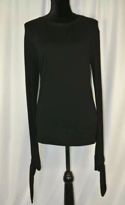 Top pulóver de manga larga para mujer Valentino talla pequeña negro Italia informal Crew  Foto 1 de 4