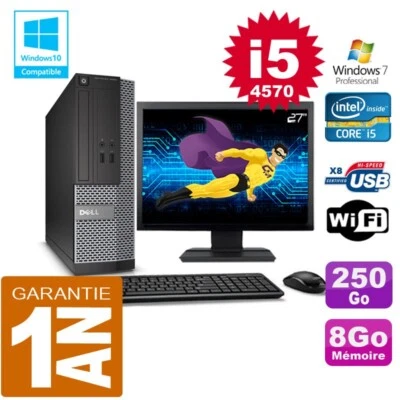 PC DELL 3020 SFF Core I5-4570 Ram 8Go Disque 250 Go Wifi W7 Ecran 27" - Bild 1 von 4
