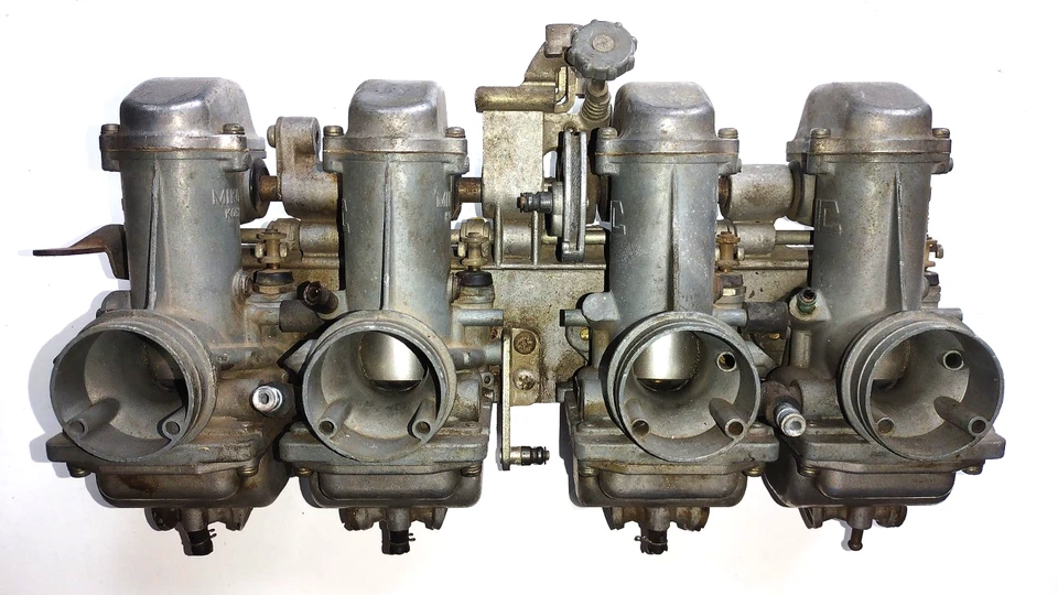 Gang of 4 Mikuni KOGYO Carburetors Carbs Rack 27MM AS IS Dragbike GT - Image 1 of 4