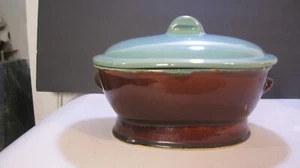 Vintage 3 1/2 Qt. Red Wing Pottery Village Green USA Oval Covered Casserole RARE - Picture 1 of 13