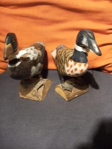 couple de canards - bois peint - tres bon etat -  - Picture 1 of 10