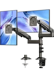 Dual 17-32" Monitor Stand Adjustable Desk Mount Screen for Led LCD Huanuo HNDS8 - Afbeelding 1 van 1