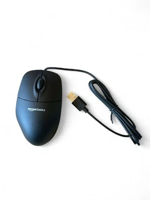 NEW Amazon Basics Wired USB Computer Mouse Black B005EJH6RW (HM5129) - Image 1 of 2