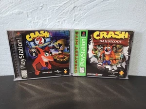 Crash Bandicoot 1 & 2 Cortex Strikes Back Complete PS1 Game with Case and Manual - Picture 1 of 16