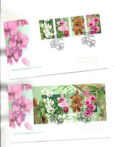 Australia FDC Sc#1681 to 1684a-Souvenir Sheet --set on 2 covers Flowers - Picture 1 of 1