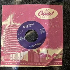 FARON YOUNG Hello Walls/Congratulations Capitol 45rpm - Picture 1 of 7