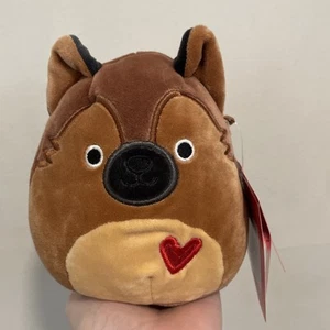 Peluche Squishmallow exclusivo canadiense 5” pastor alemán día de San Valentín nuevo con etiquetas - Imagen 1 de 4