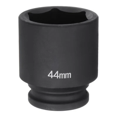 uxcell Deep 6-Point Impact Socket, 3/4" Drive, 44mm Metric 40Cr Alloy Steel Spin - Image 1 of 4