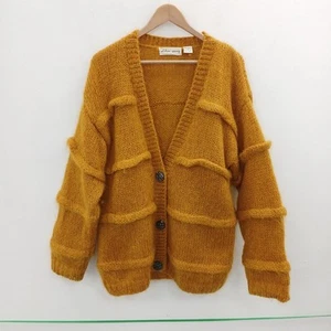 Chelsea Young Cardigan Size M UK 10 Orange Wool Mohair Blend Knit Womens RMF08 - Picture 1 of 6