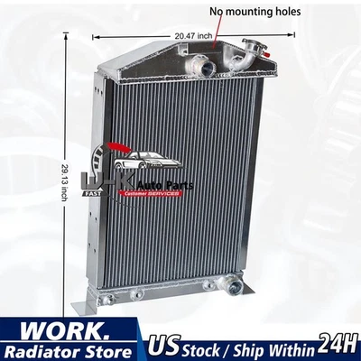 Cooling Radiator For 1933 1934 Ford Cars Chevy V8 Conversion Model 46 40 A Alu - Image 1 of 4