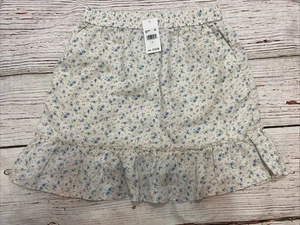 Rachel Zoe 100% Leinen Blumen Rüschen Rock Pull On Taschen Bauer Gr. S NEU - Bild 1 von 7